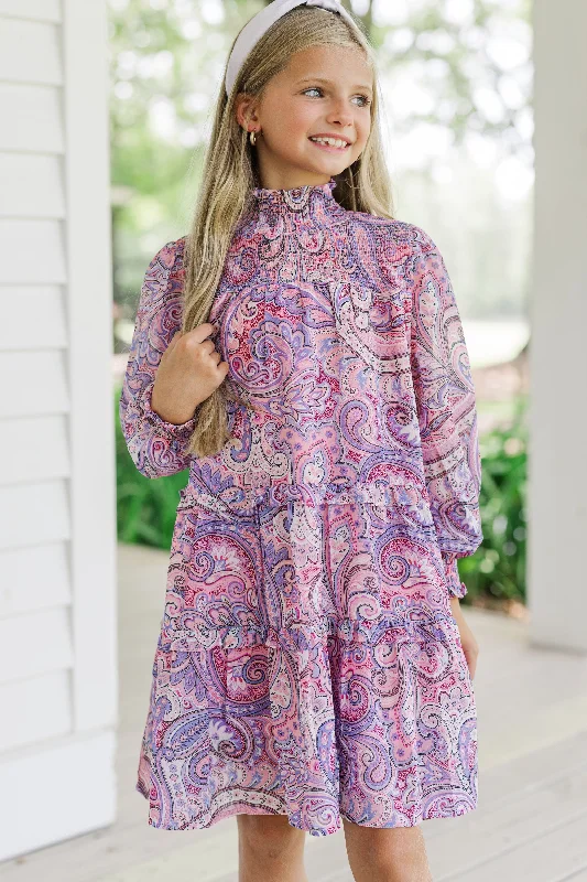 Girls: All About It Purple Paisley Babydoll Dress