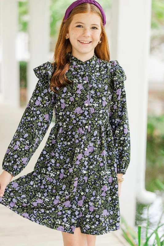 Girls: All I Could Want Purple Floral Dress