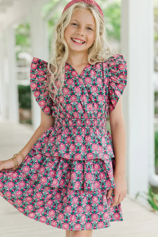 Girls: Find Yourself Pink Floral Dress