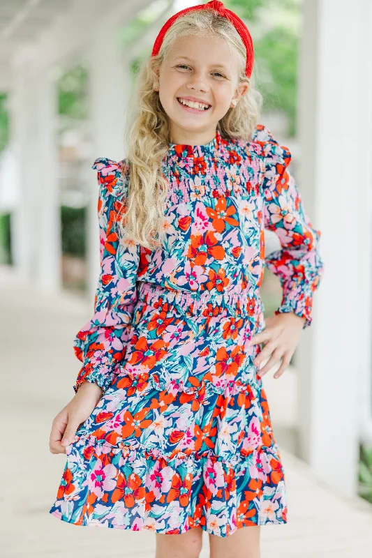 Girls: Walk My Way Red Floral Dress