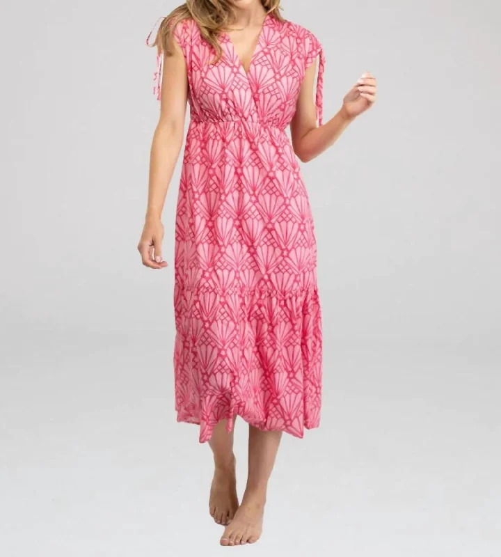 Blaire Midi Dress In Starburst Pink