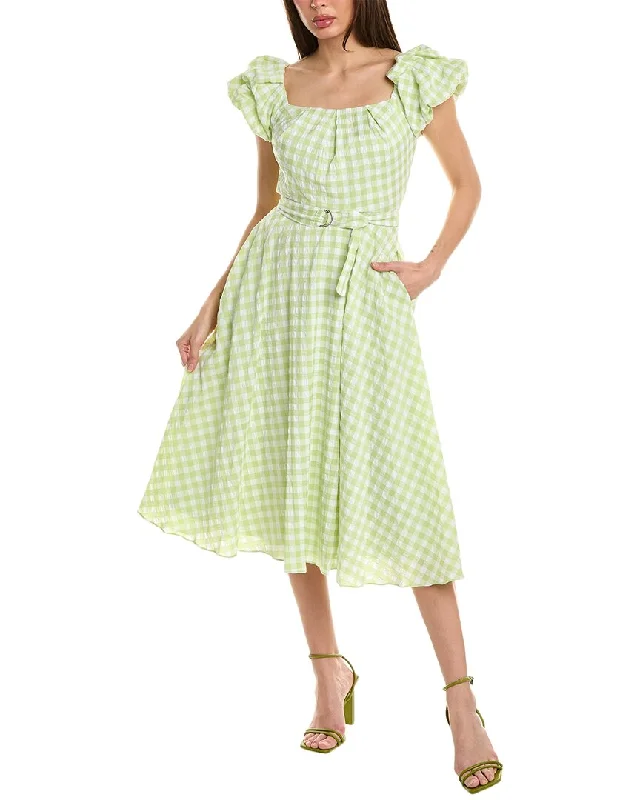 Maison Tara Gingham Midi Dress