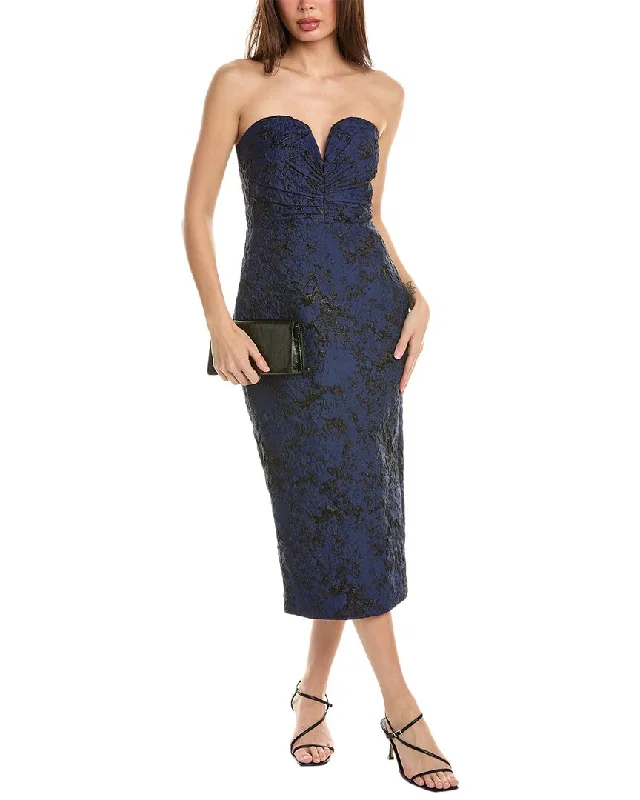 ML Monique Lhuillier Cora Jacquard Midi Dress