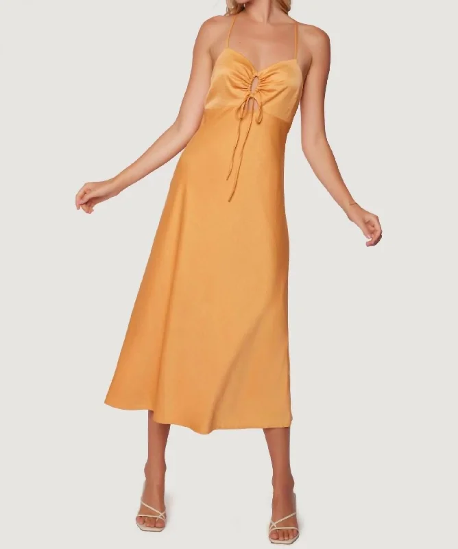 Sunset Midi Dress In Apricot