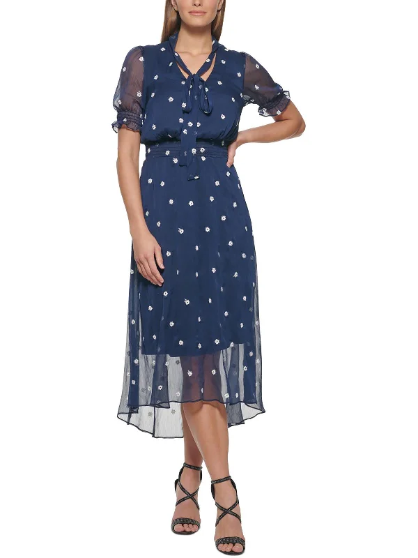 Womens Midi Printed Wear To Work Dress