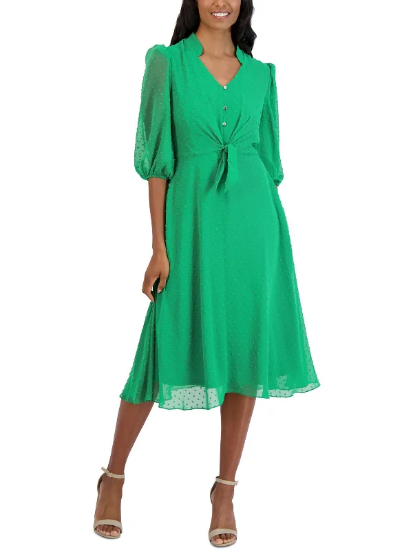 Womens Polyester Midi Dress