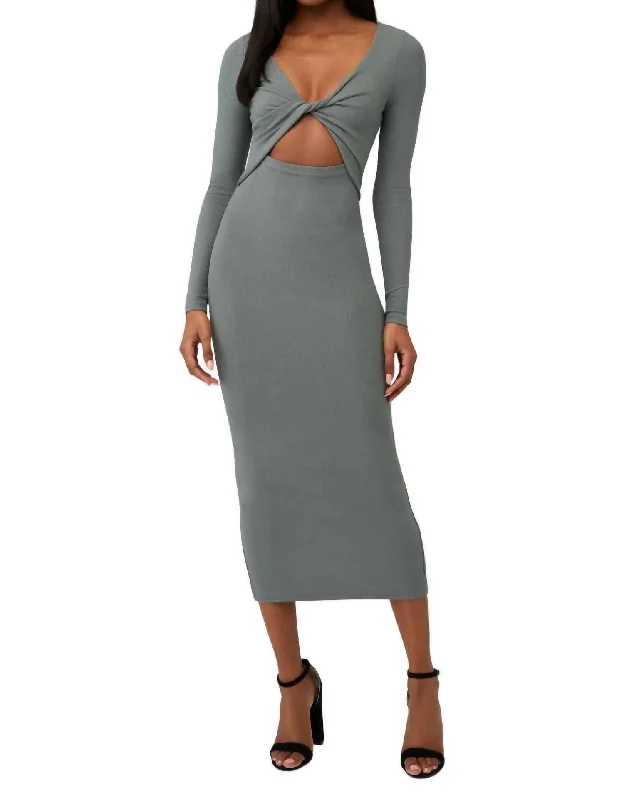 Yoko Midi Dress In Sage