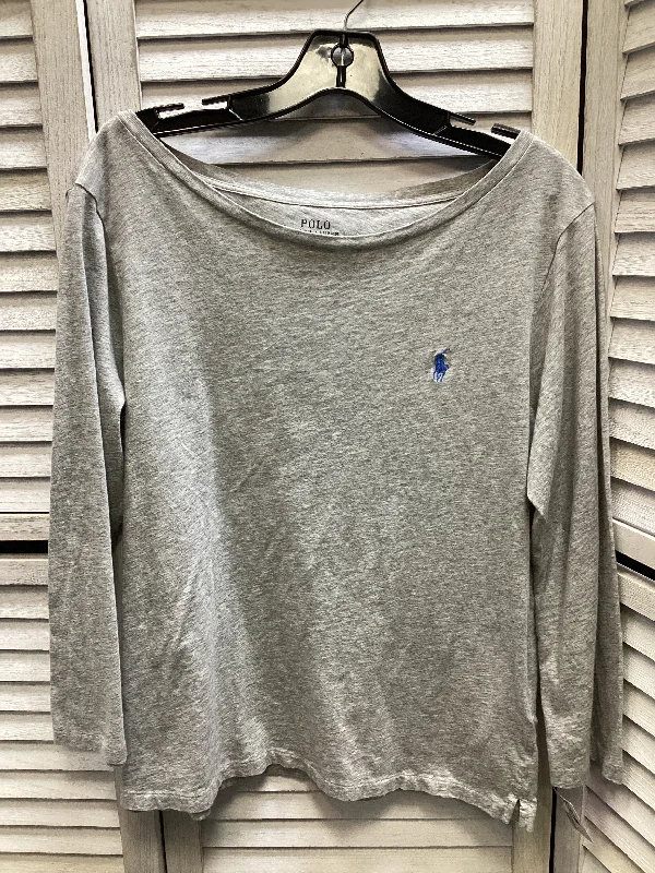 Top 3/4 Sleeve Basic By Polo Ralph Lauren In Grey, Size: Xl