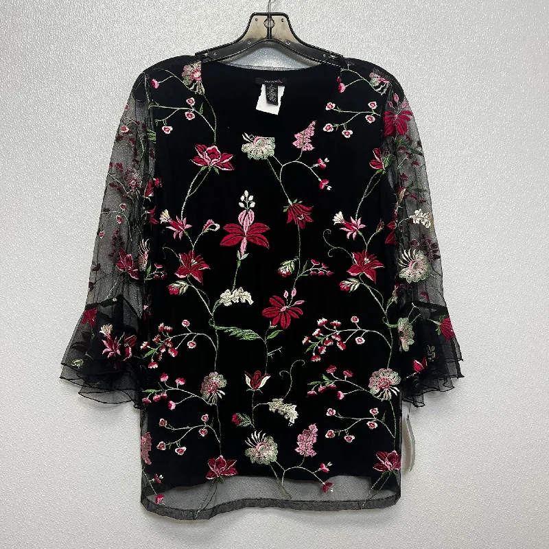 Top 3/4 Sleeve By Alfani O In Flowered, Size: S