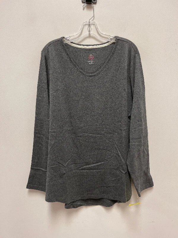 Top Long Sleeve Basic By Isaac Mizrahi In Grey, Size: 3x