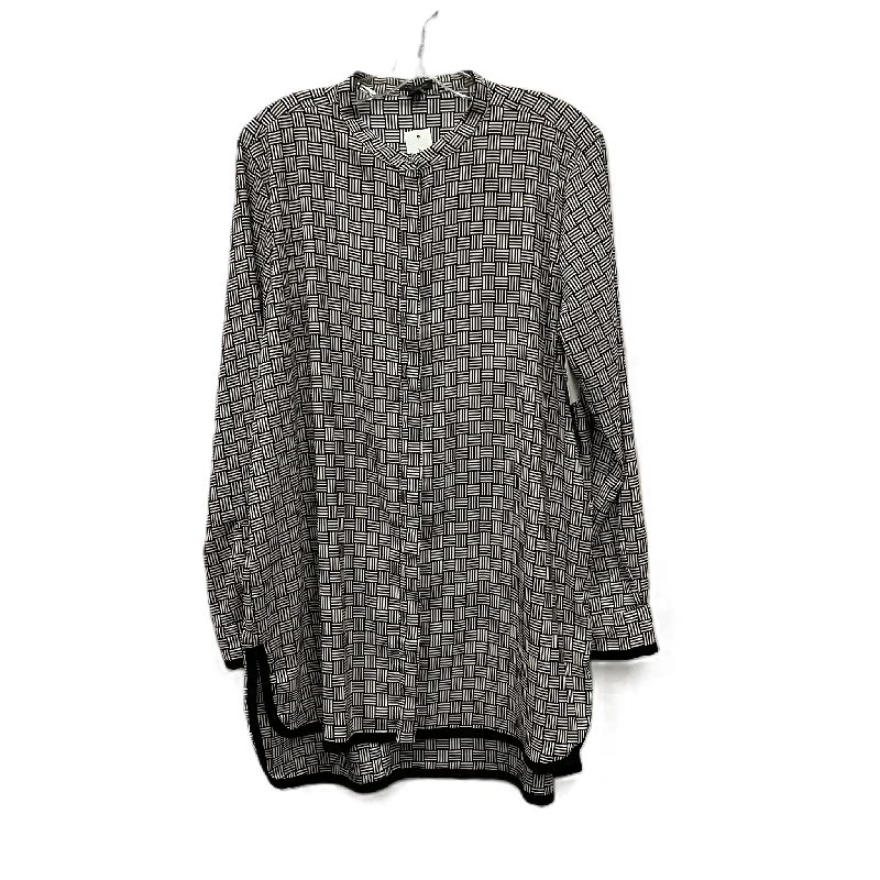 Top Long Sleeve By Ann Taylor In Black & Tan, Size: L