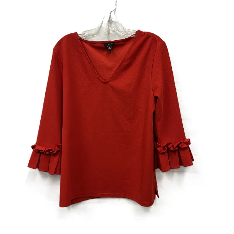 Top Long Sleeve By Ann Taylor In Red, Size: L