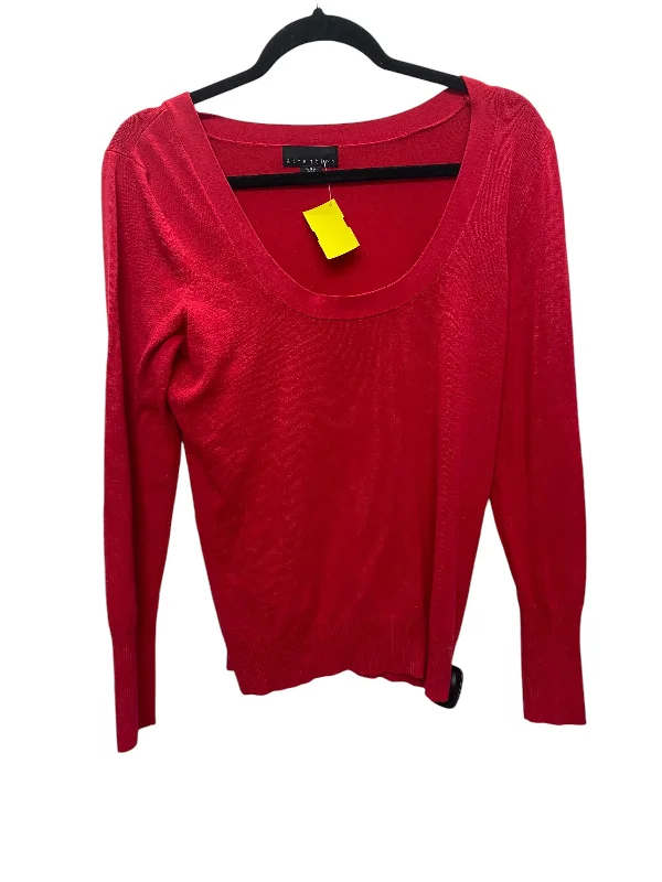 Top Long Sleeve By Attention In Red, Size: L