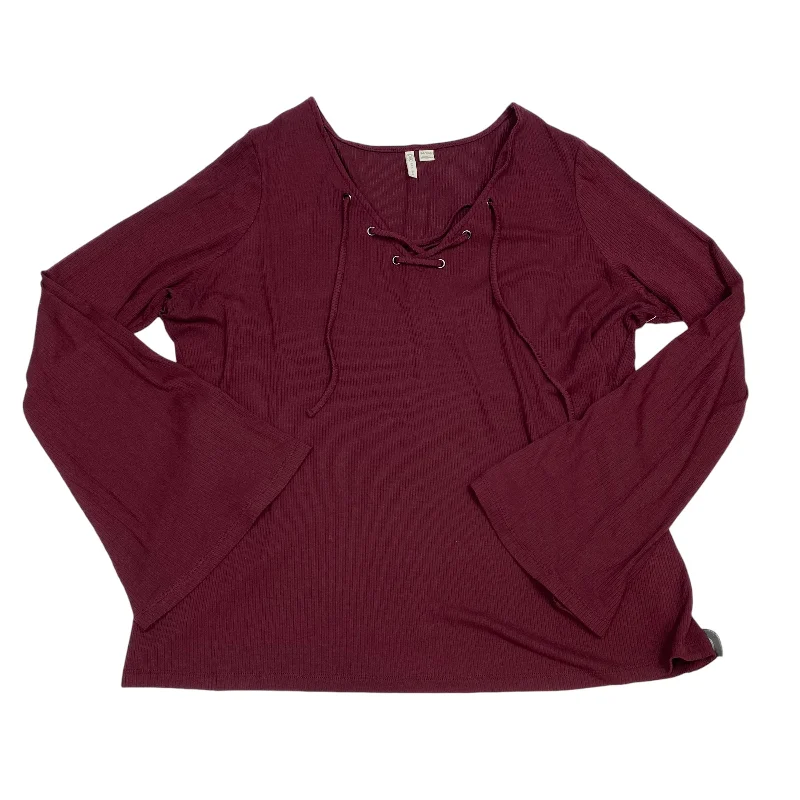 Top Long Sleeve By Cato In Red, Size: Xl