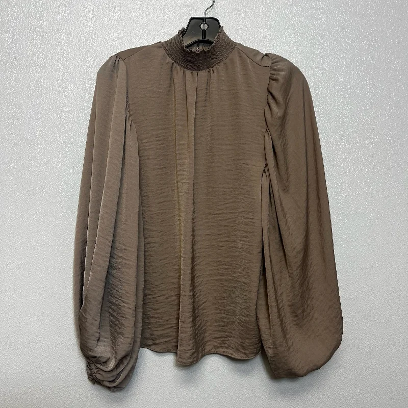 Top Long Sleeve By Cece In Champagne, Size: S