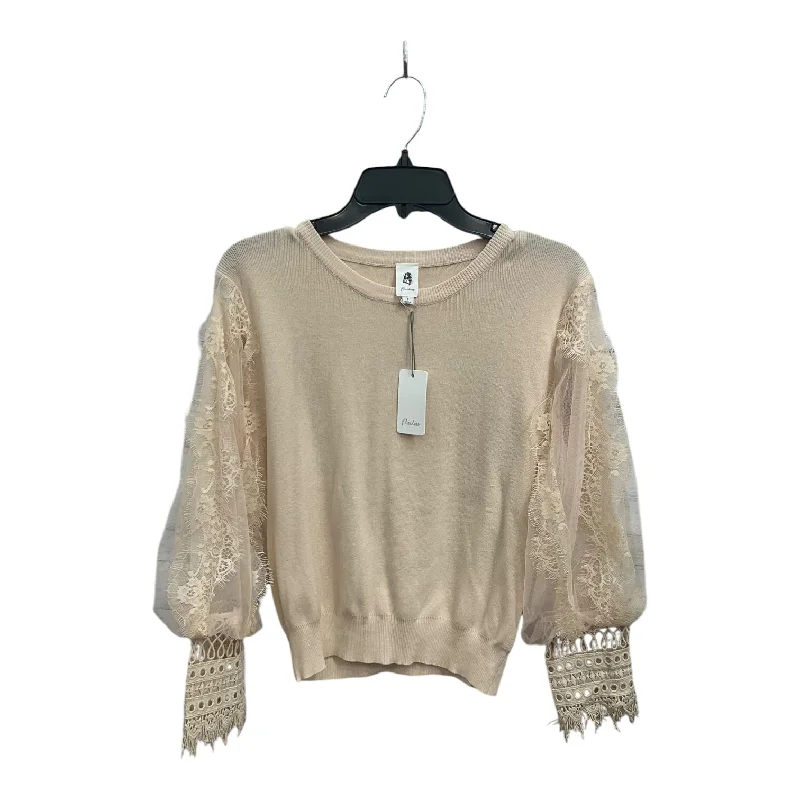 Top Long Sleeve By Cmc In Cream, Size: S