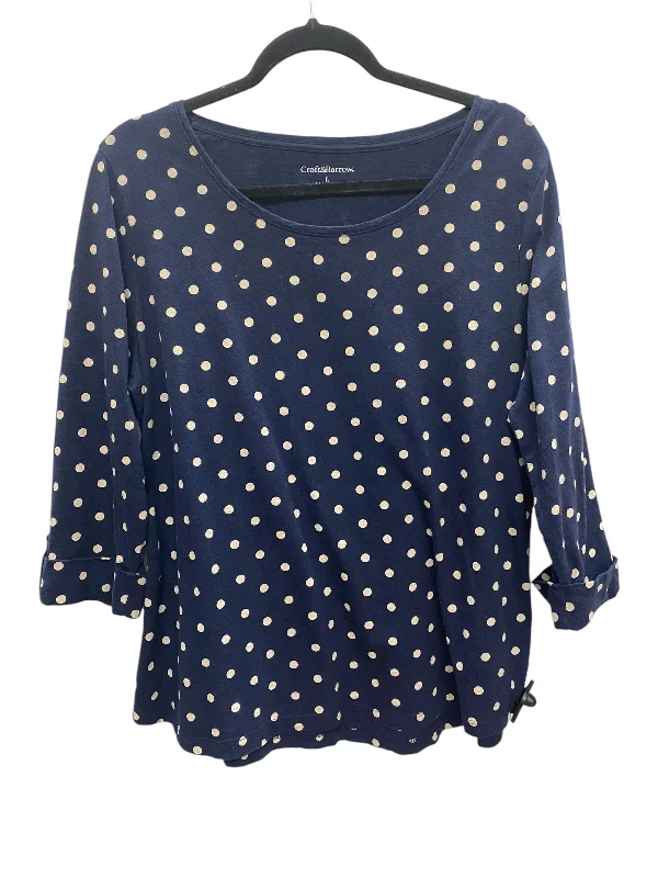 Top Long Sleeve By Croft And Barrow In Polkadot Pattern, Size: L