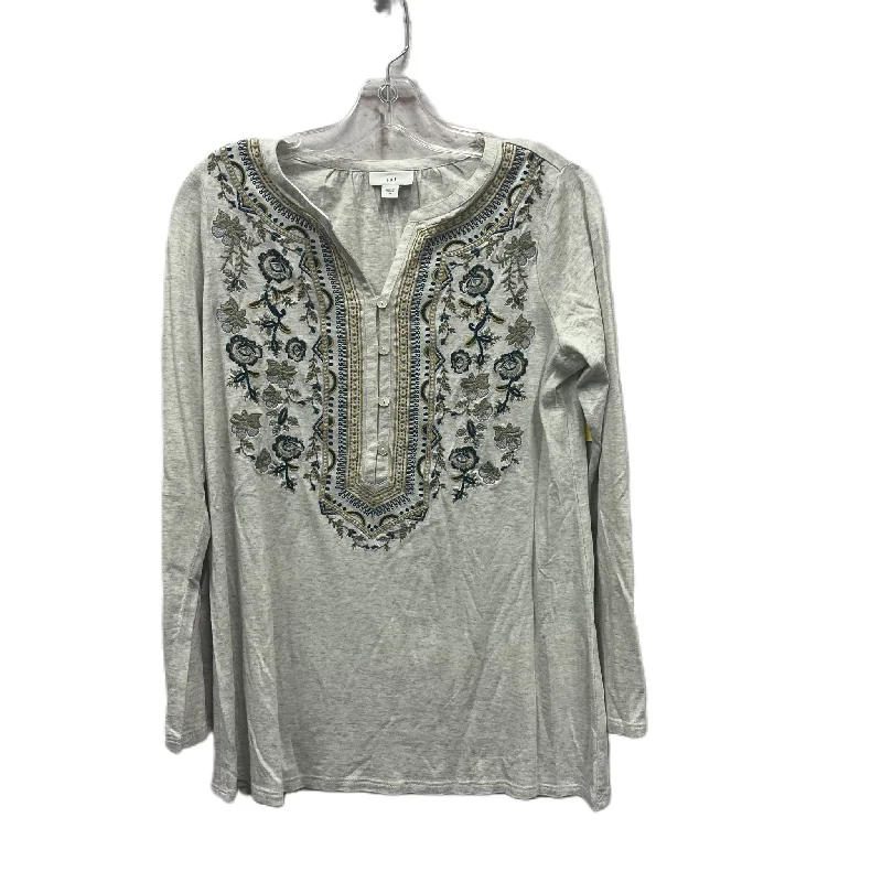 Top Long Sleeve By J. Jill In Grey, Size: Xs