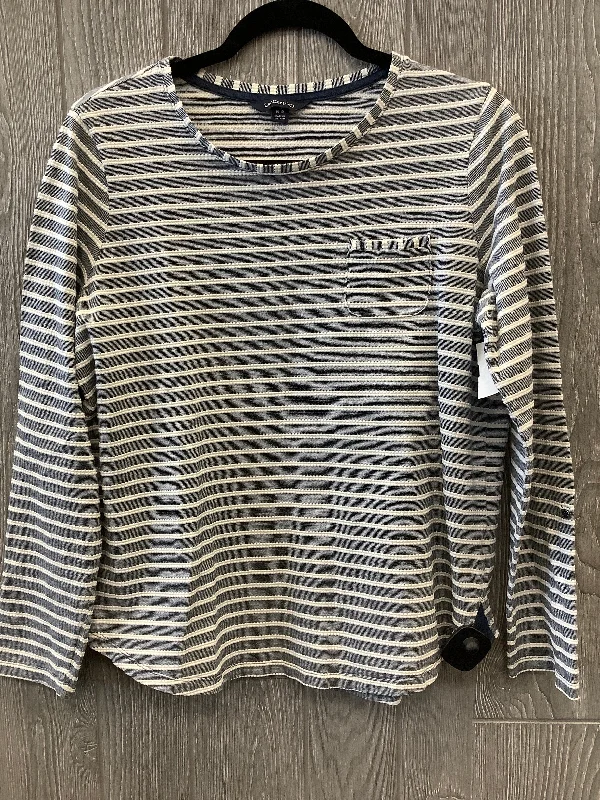 Top Long Sleeve By Lands End In Striped Pattern, Size: M