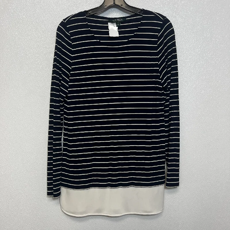 Top Long Sleeve By Lauren By Ralph Lauren In Striped, Size: M