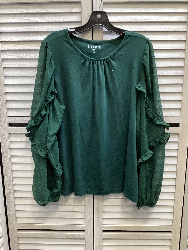 Top Long Sleeve By Loft In Green, Size: Xl