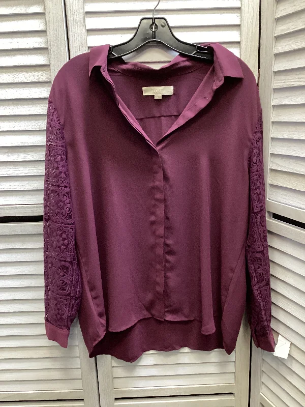 Top Long Sleeve By Loft In Purple, Size: Xl