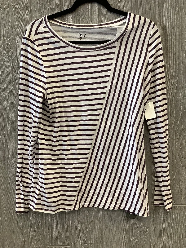 Top Long Sleeve By Loft In Striped Pattern, Size: M