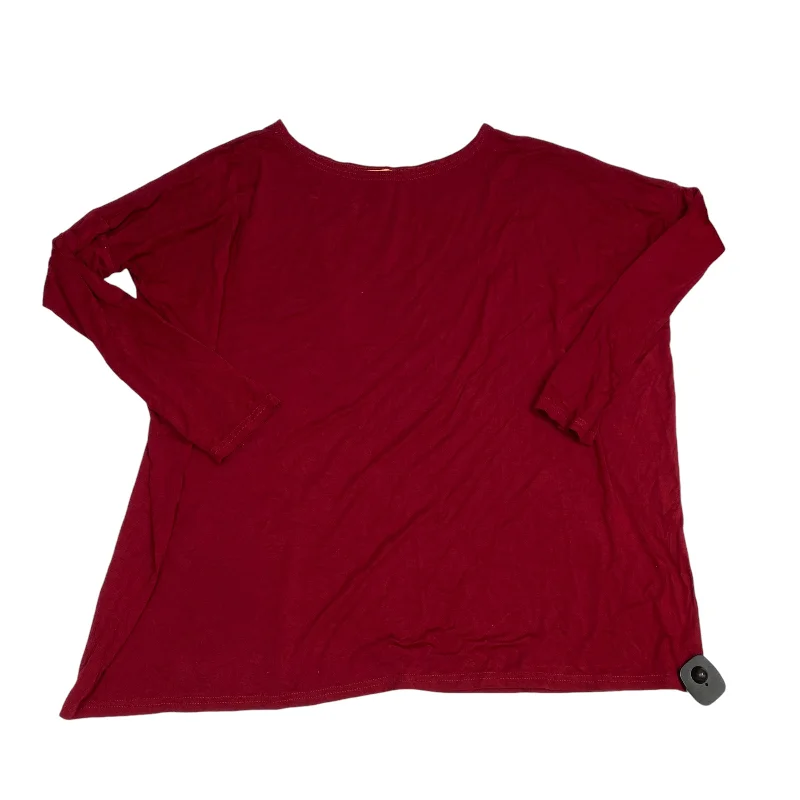 Top Long Sleeve By Piko In Red, Size: L