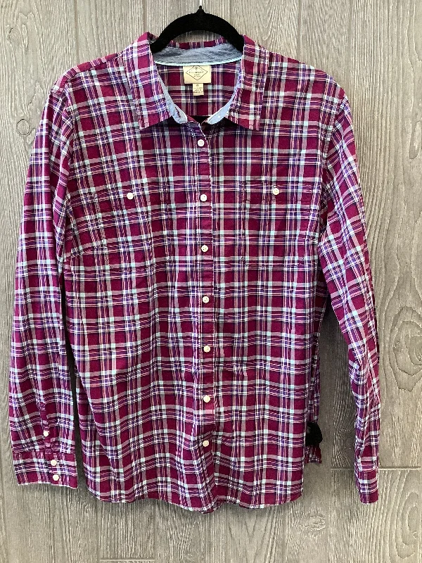 Top Long Sleeve By St Johns Bay In Plaid Pattern, Size: Xl