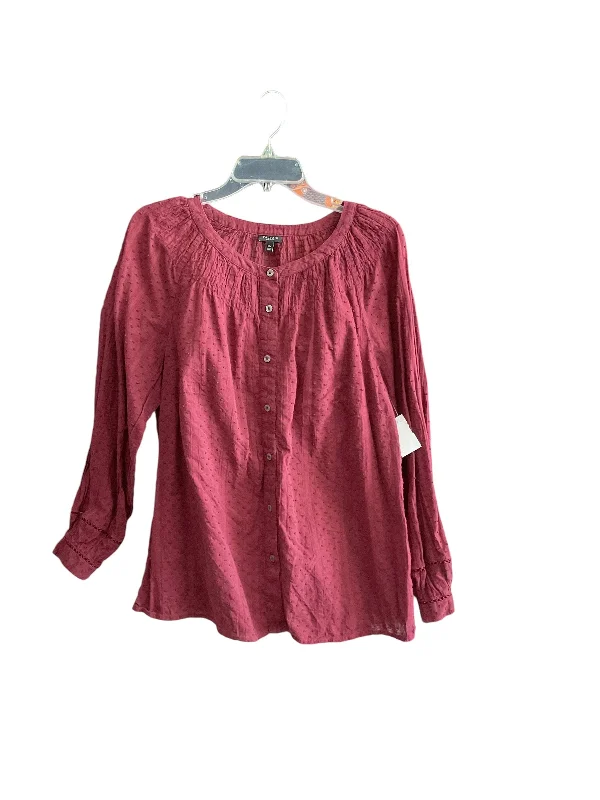 Top Long Sleeve By Talbots In Purple, Size: 1x