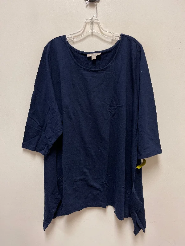 Top Long Sleeve By Woman Within In Navy, Size: 3x