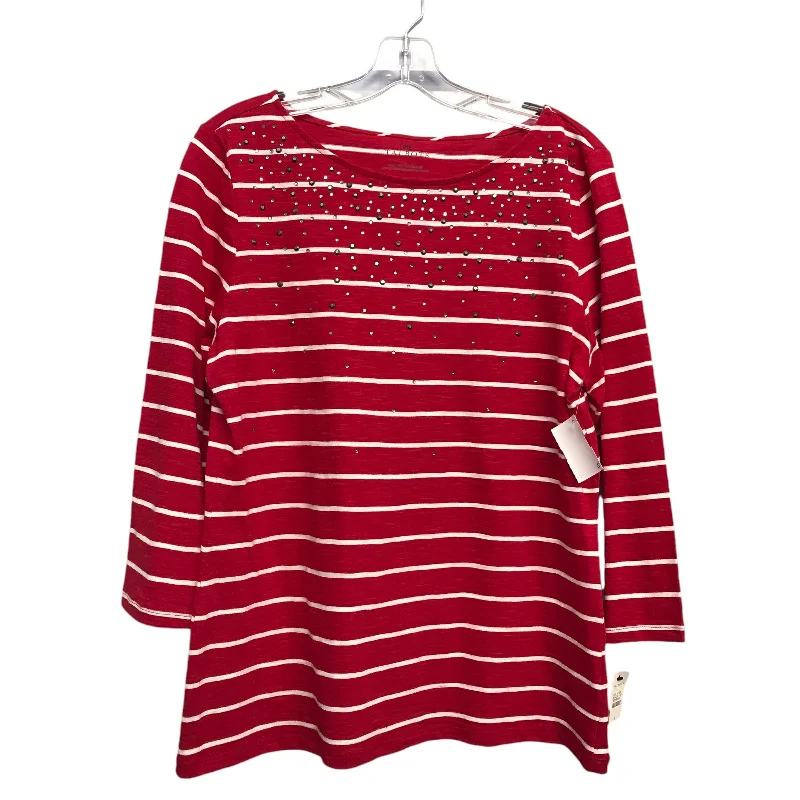 Top Ls By Talbots In Striped Pattern, Size:L