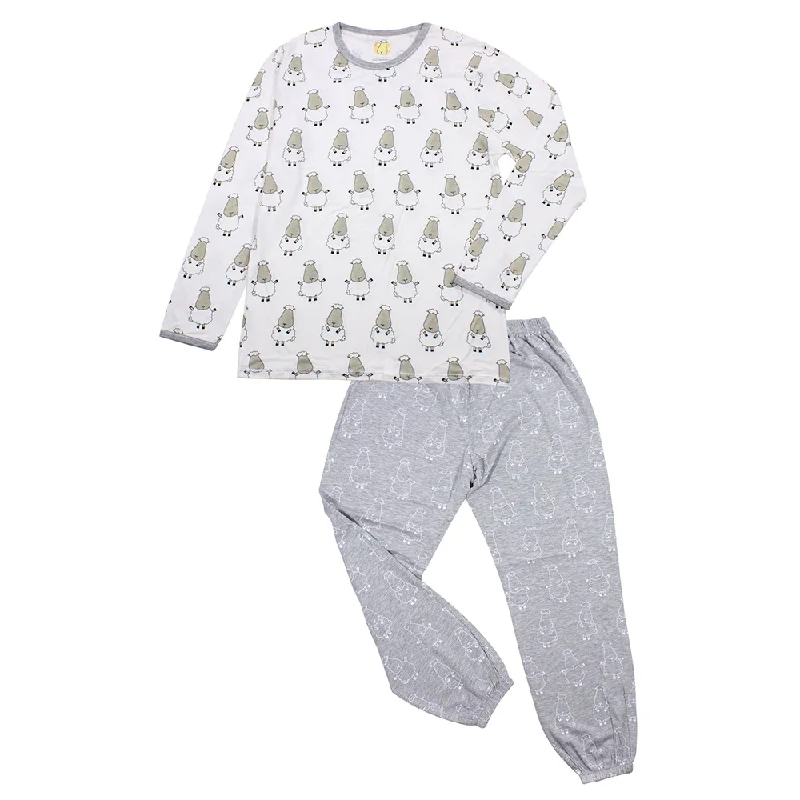 Pyjamas Set White Small Sheepz + Grey Big Sheepz