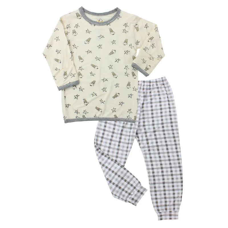 Pyjamas Set Yellow Small Star & Sheepz + Grey Checkers