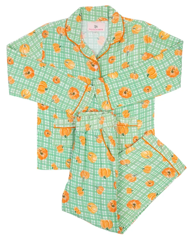 Watercolor Pumpkins Button Down Pajama Set- FINAL SALE