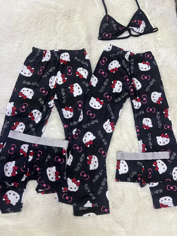 Hello kitty big face black 5 pz pajama