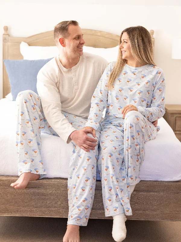 Men's PJ Pants | Santa Baby Blue