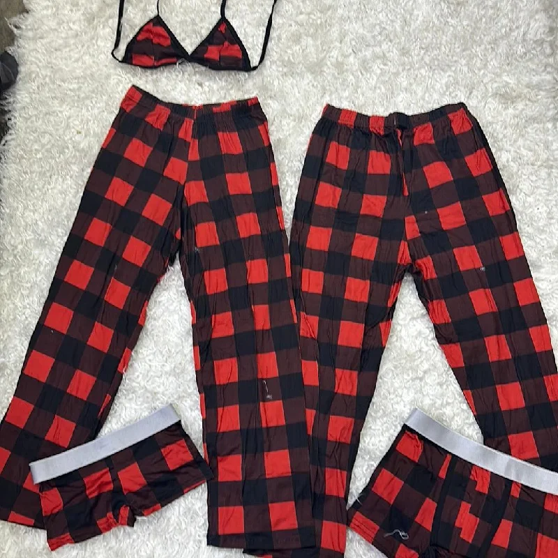 Red squares 5 pcs pajama duo